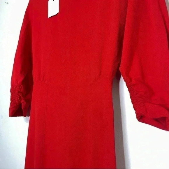 Mango Midi Casual Red 3/4 Sleeve Round Neckline Straight Hem Dress  Size XS - Picture 10 of 12